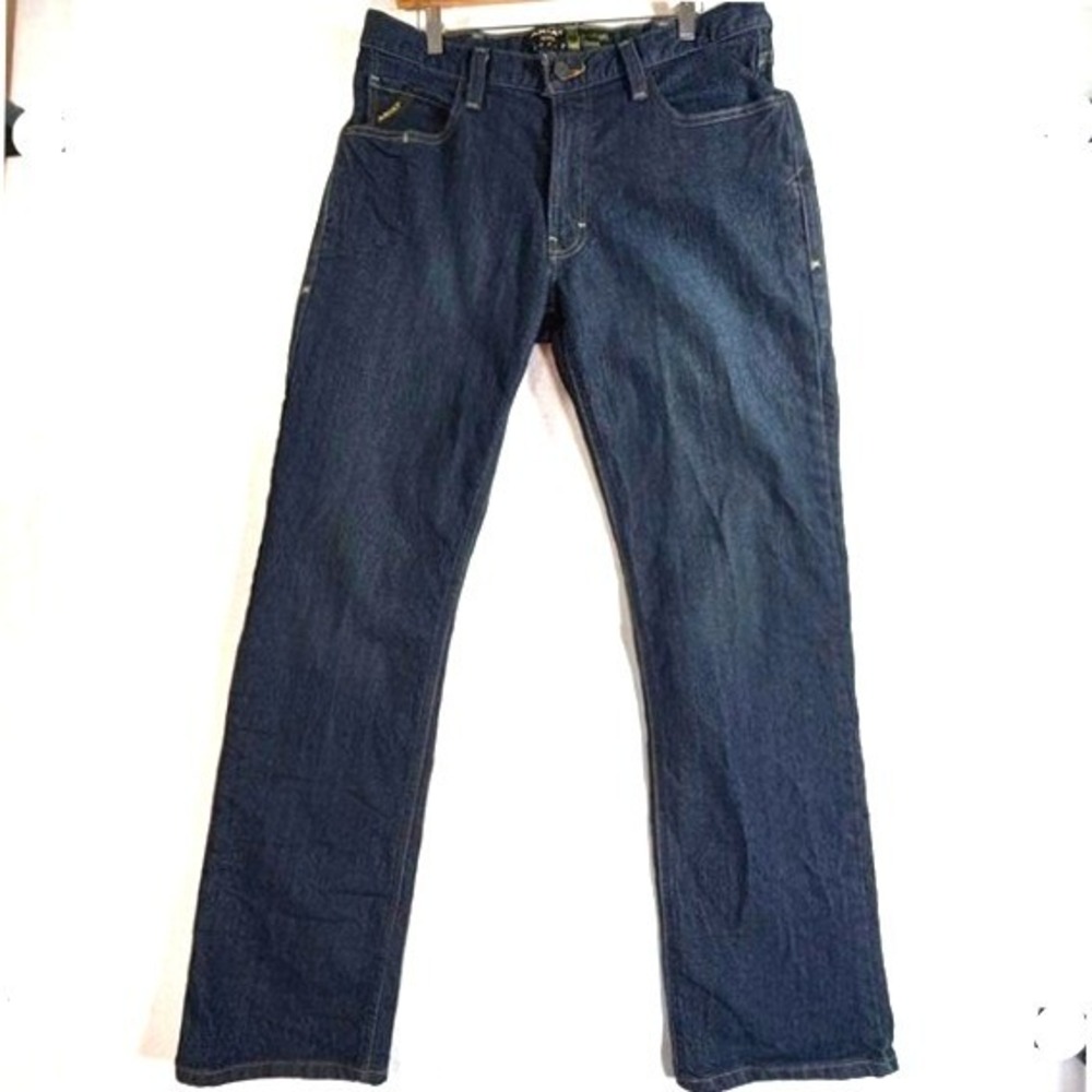 Ariat Rebar M5 Straight Leg Jeans Men 35x34 Dark Wash Denim Workwear Rugged